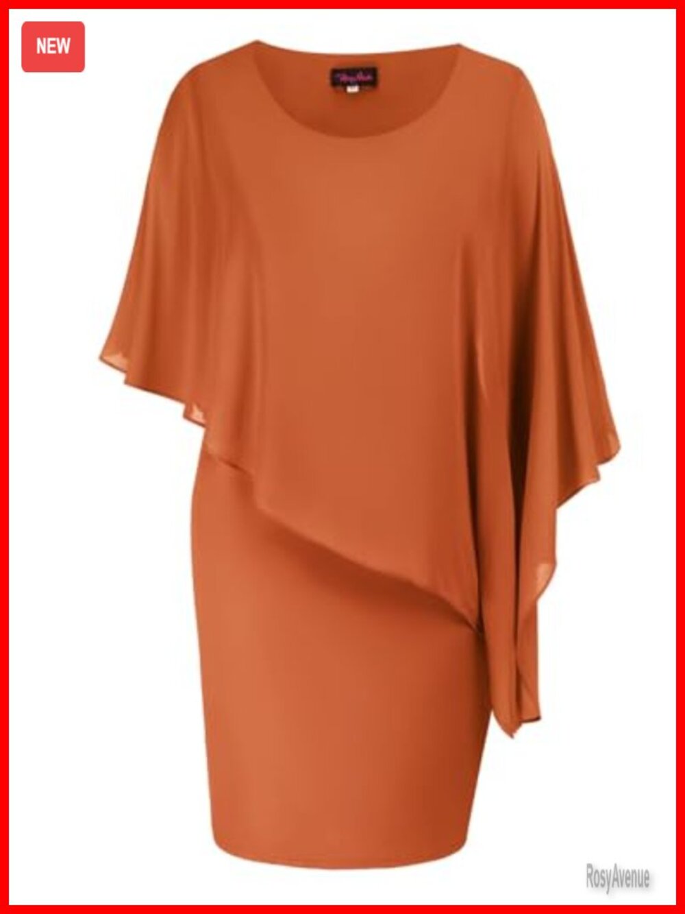 Sleeveless Cape Dress with Chiffon Overlay Sequin Bodycon Pencil Dress